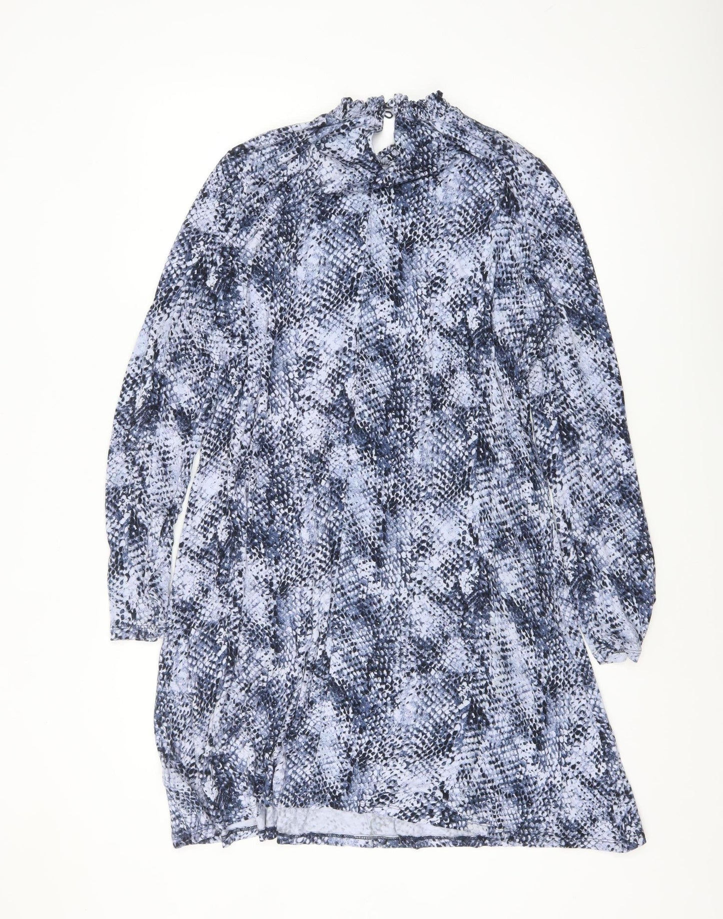 Marks and Spencer Women Grey Animal Print Shift Dress Size 18 Long Sleeve