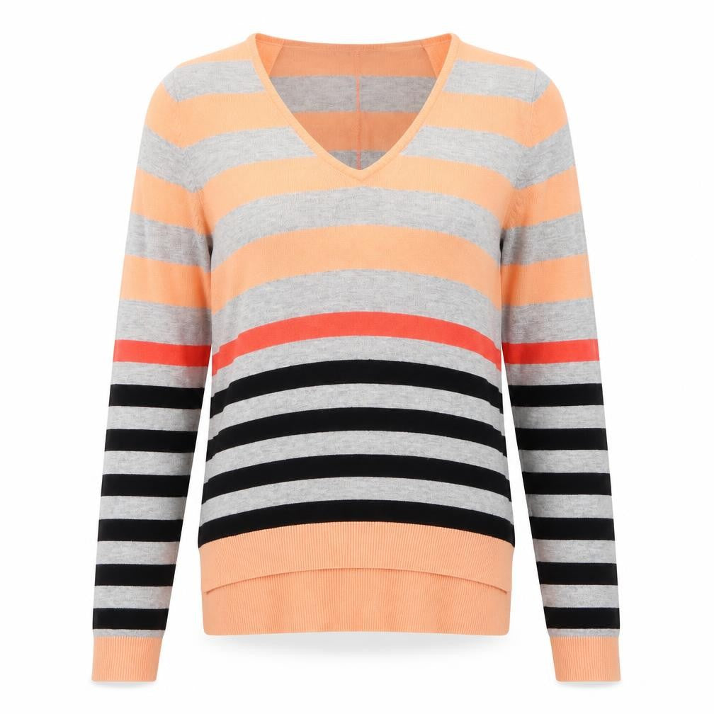 Fransa Women's Multicoloured Striped V-Neck Cardigan Size S