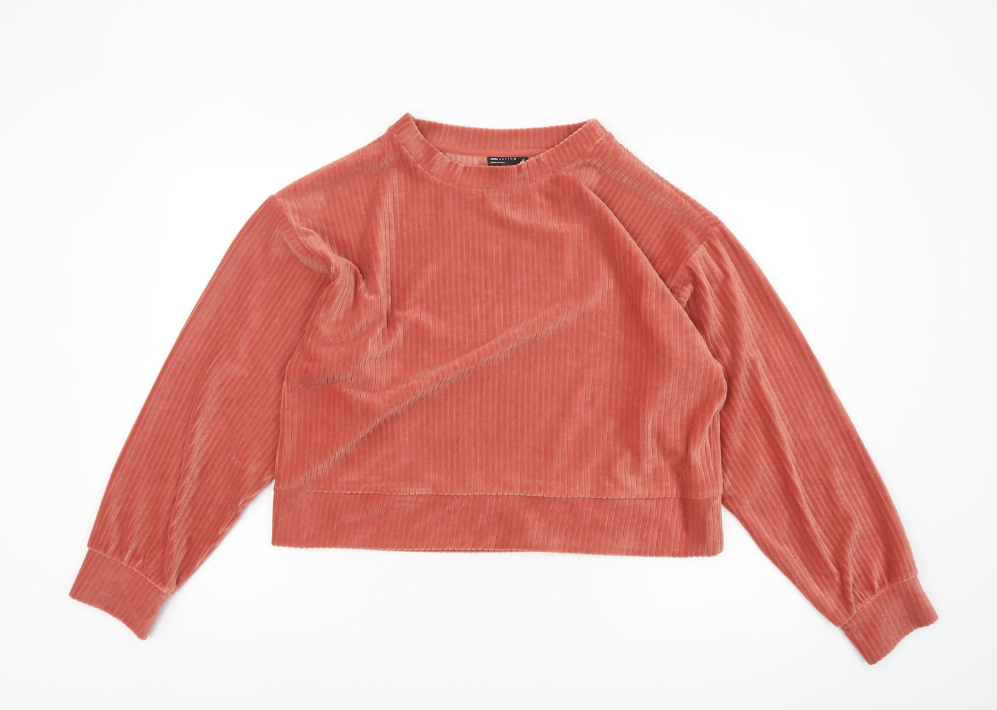 ASOS Design Women Coral Velour Pullover Sweatshirt UK 12