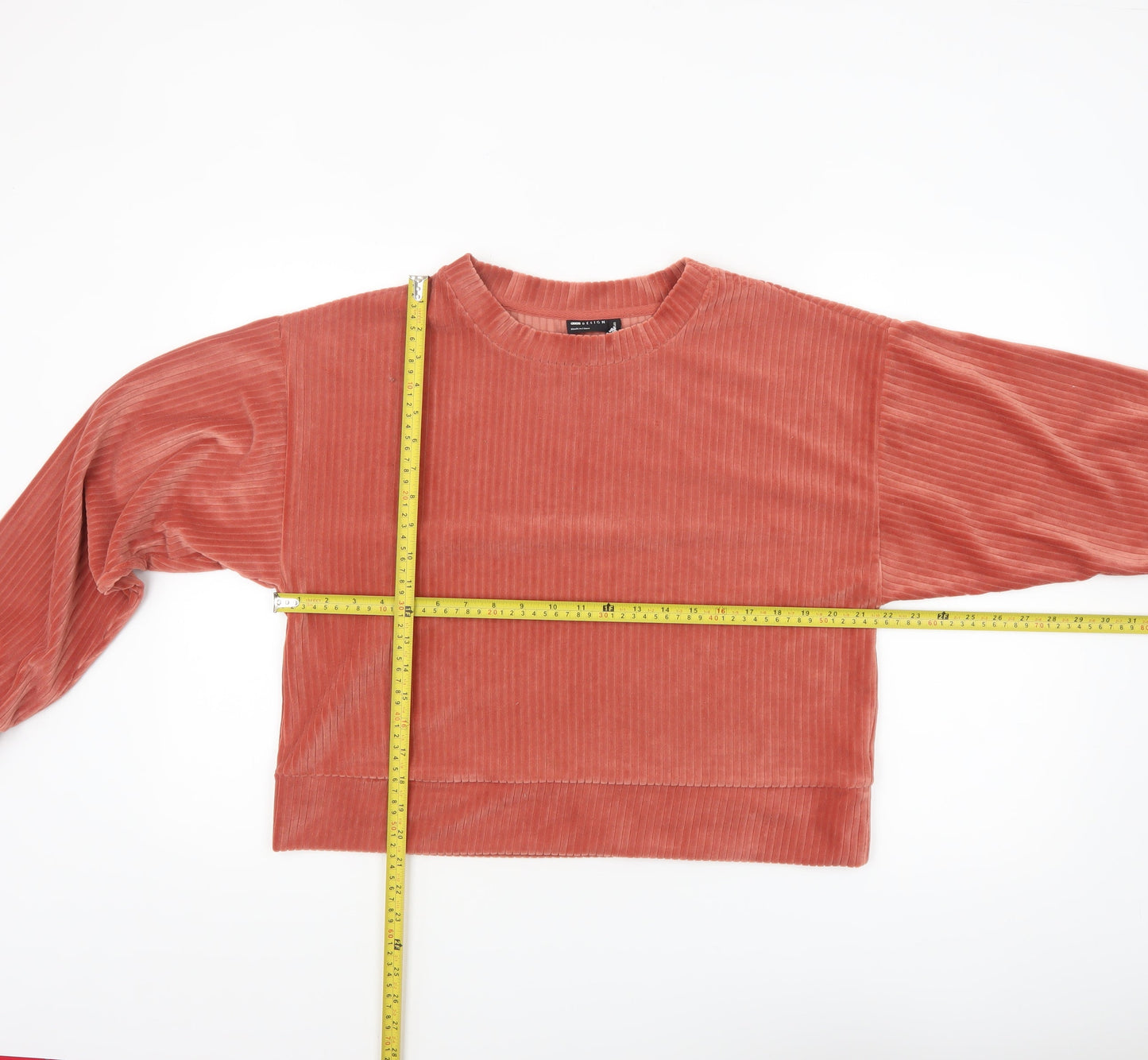 ASOS Design Women Coral Velour Pullover Sweatshirt UK 12