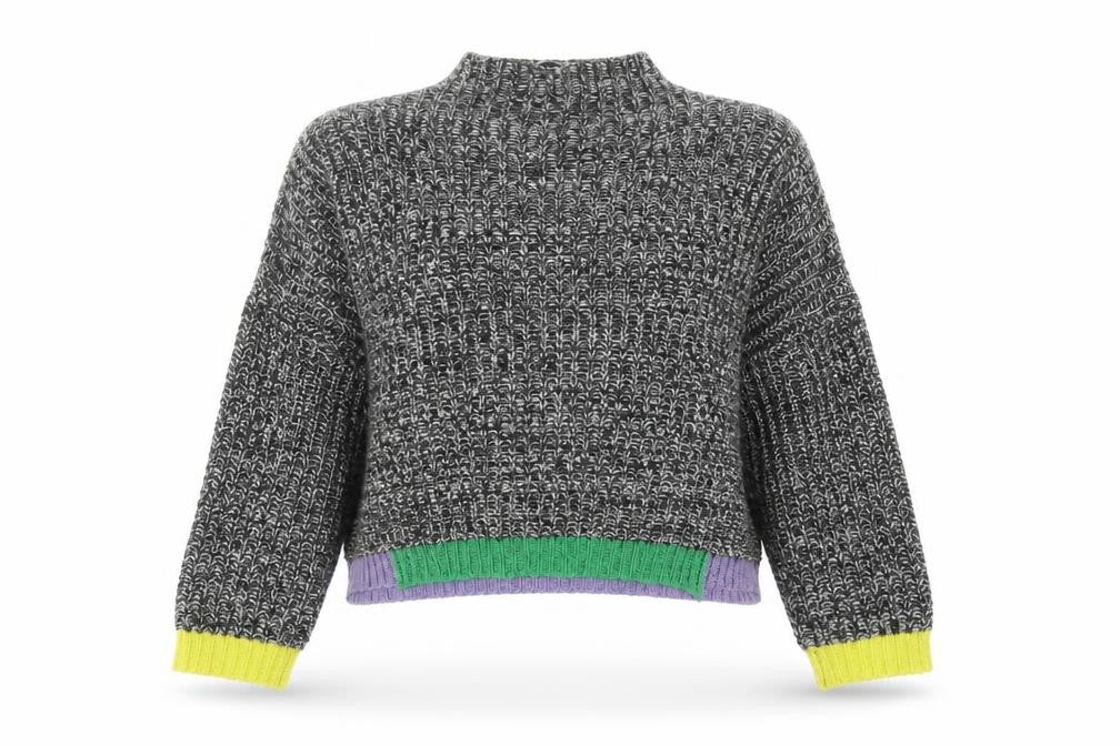 Collusion Womens Multicoloured Mock Neck Chunky Knit Jumper Size 10