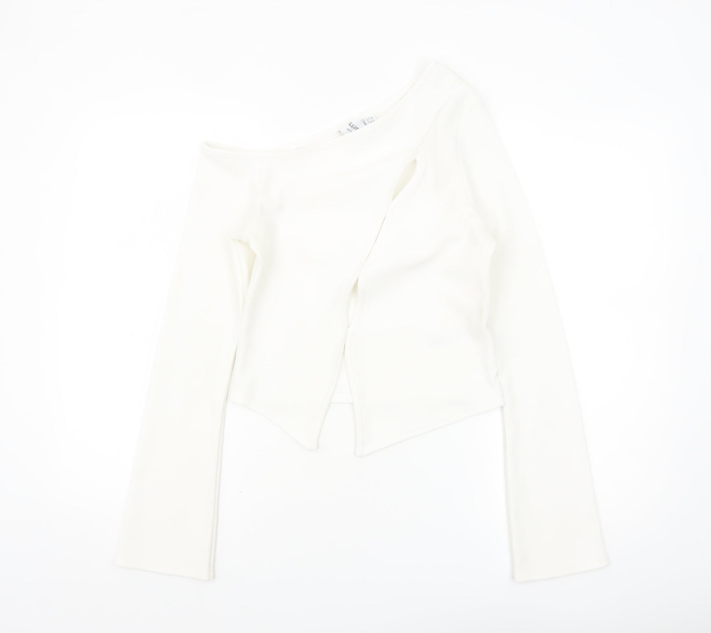 Collusion Women's White Off Shoulder Cropped Blouse Size 12