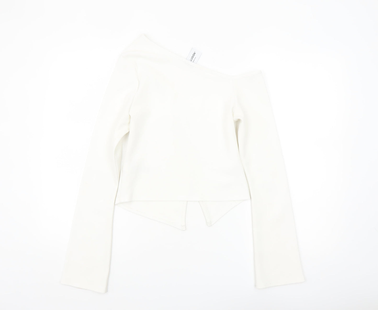 Collusion Women's White Off Shoulder Cropped Blouse Size 12