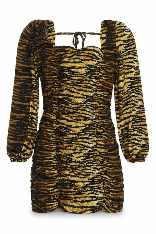 Collusion Women’s Multicoloured Animal Print Bodycon Dress Size 14