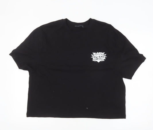 ASOS DESIGN Men's Black Gothic Logo Regular Fit Cotton T-Shirt L