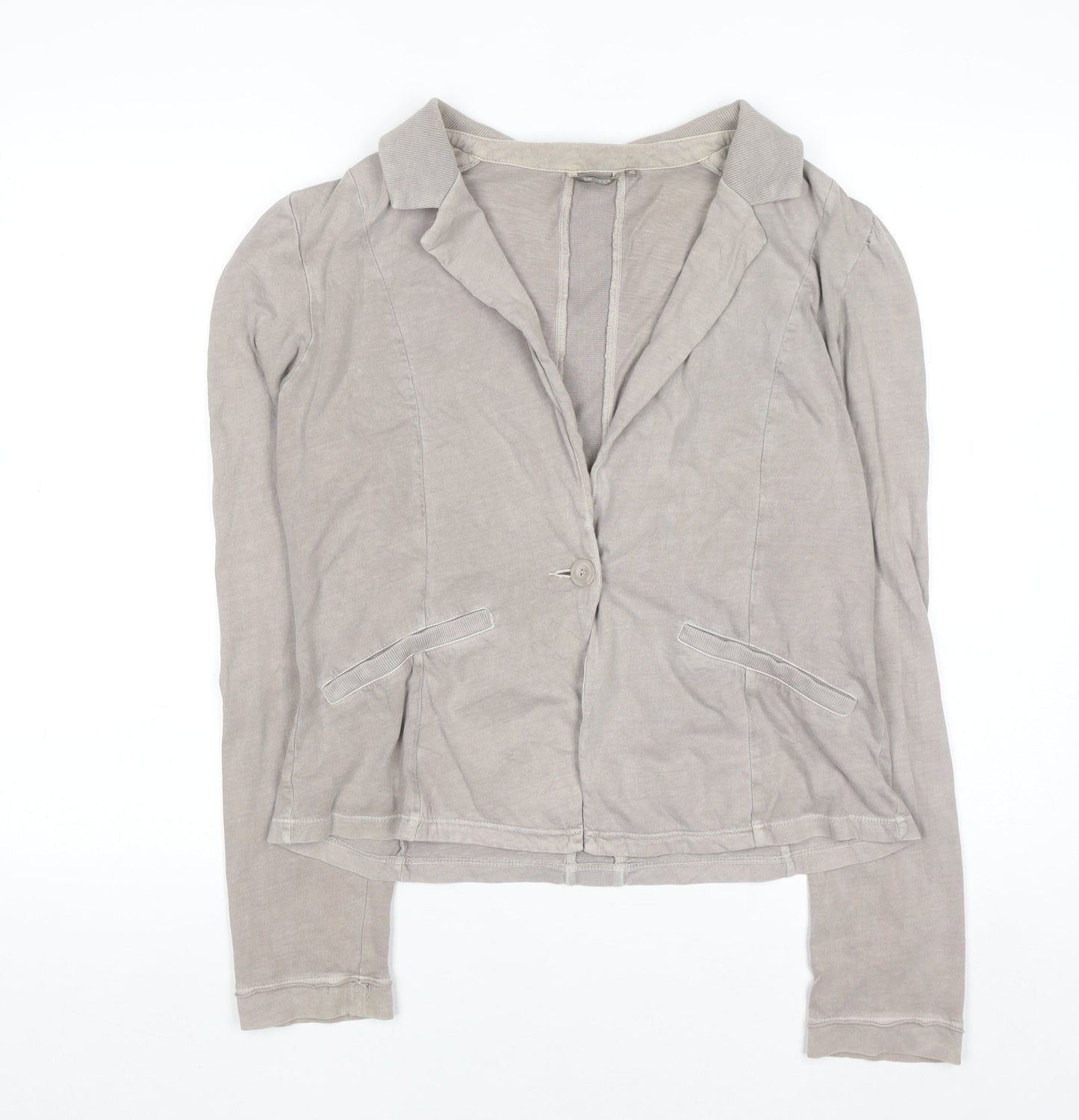 Sandwich Women Beige Cotton Blazer Jacket XL Lightweight Casual
