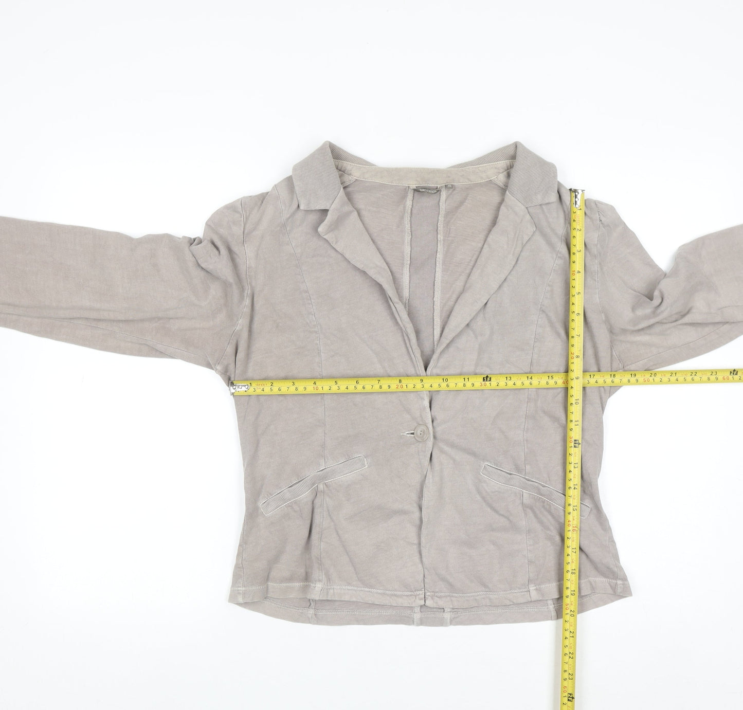 Sandwich Women Beige Cotton Blazer Jacket XL Lightweight Casual