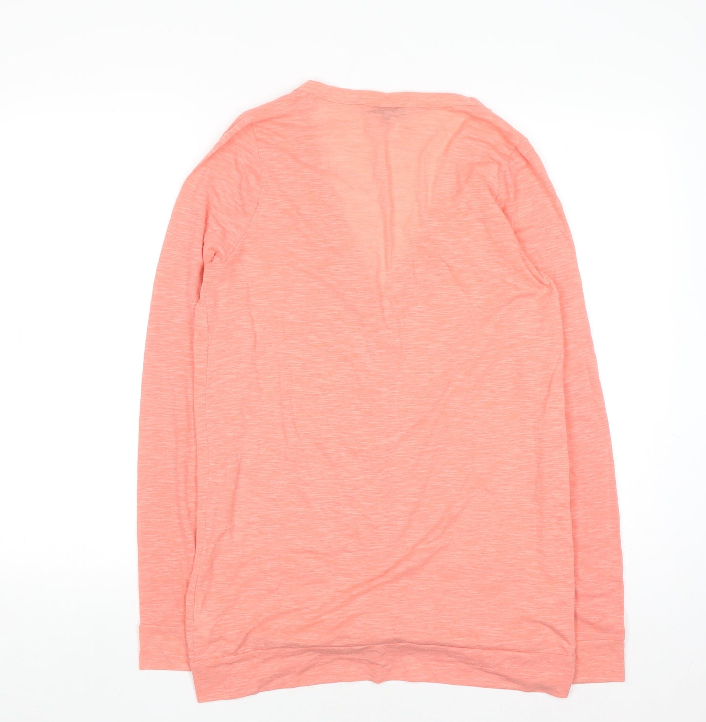 Topshop Women's Pink Cotton V-Neck Long Sleeve Cardigan Size 14