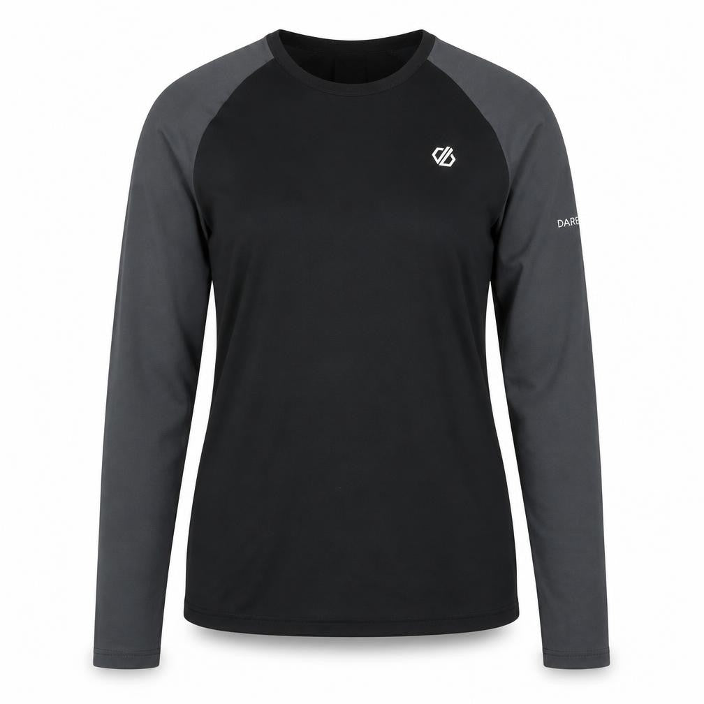 Dare 2b Women's Black Long Sleeve Crew Neck Polyester Top Size 14