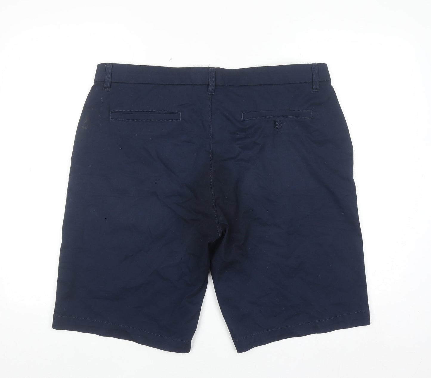 Dunnes Stores Men Blue Chino Shorts 38in Regular Fit Cotton Blend