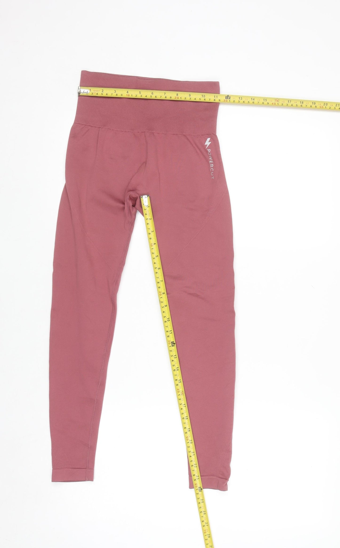 Powercut Womens Pink Seamless High Waist Gym Leggings Size S