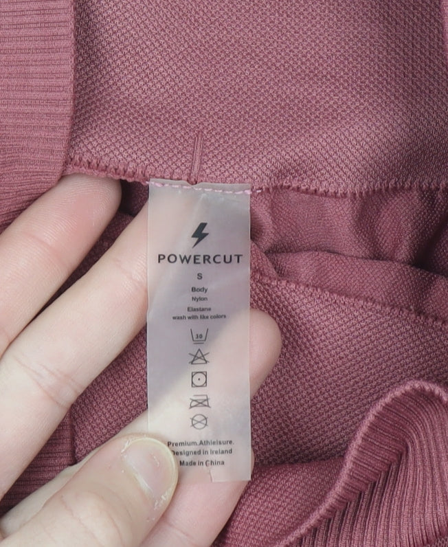 Powercut Womens Pink Seamless High Waist Gym Leggings Size S