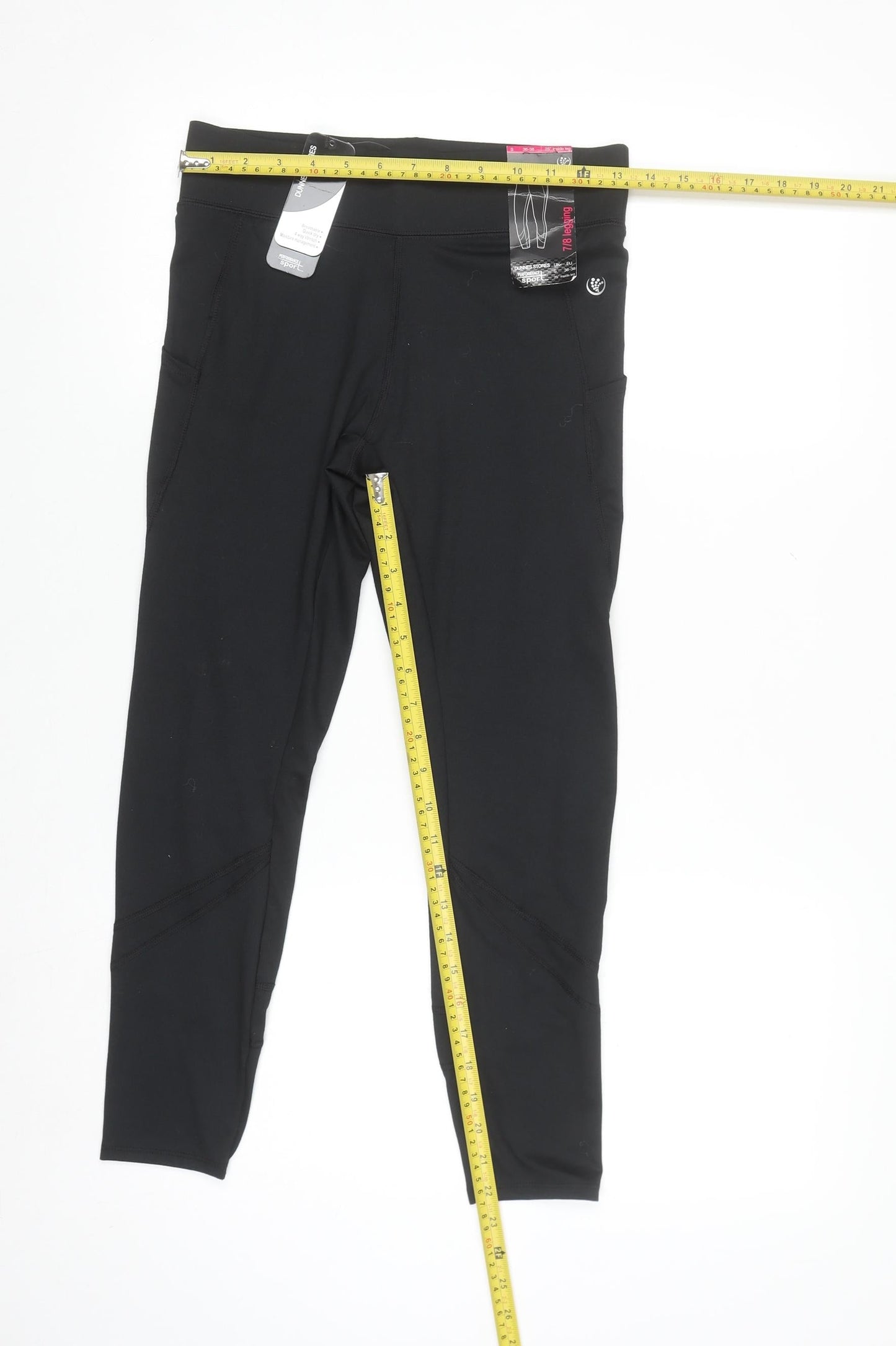 Dunnes Stores Women's Black 7/8 Ankle Leggings Size S Performance Sport
