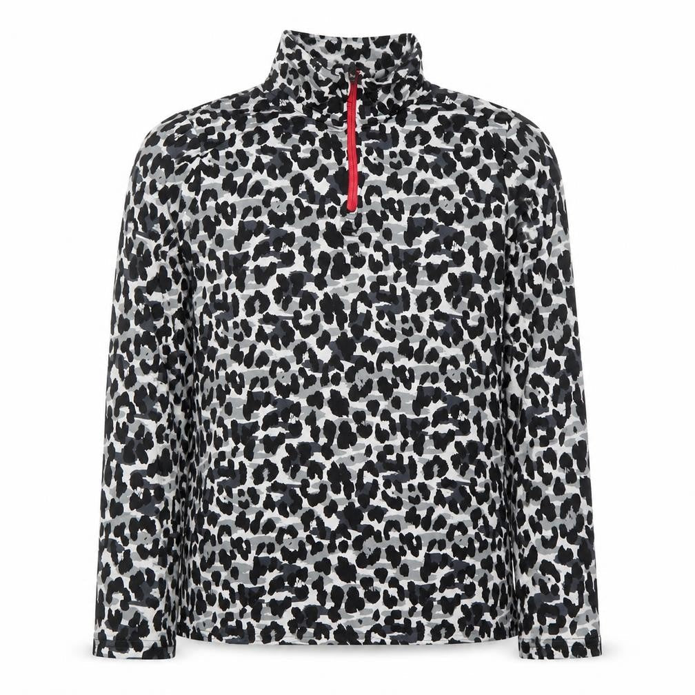 Crivit Girls Grey Animal Print 1/4 Zip Active Sweatshirt 10 Years