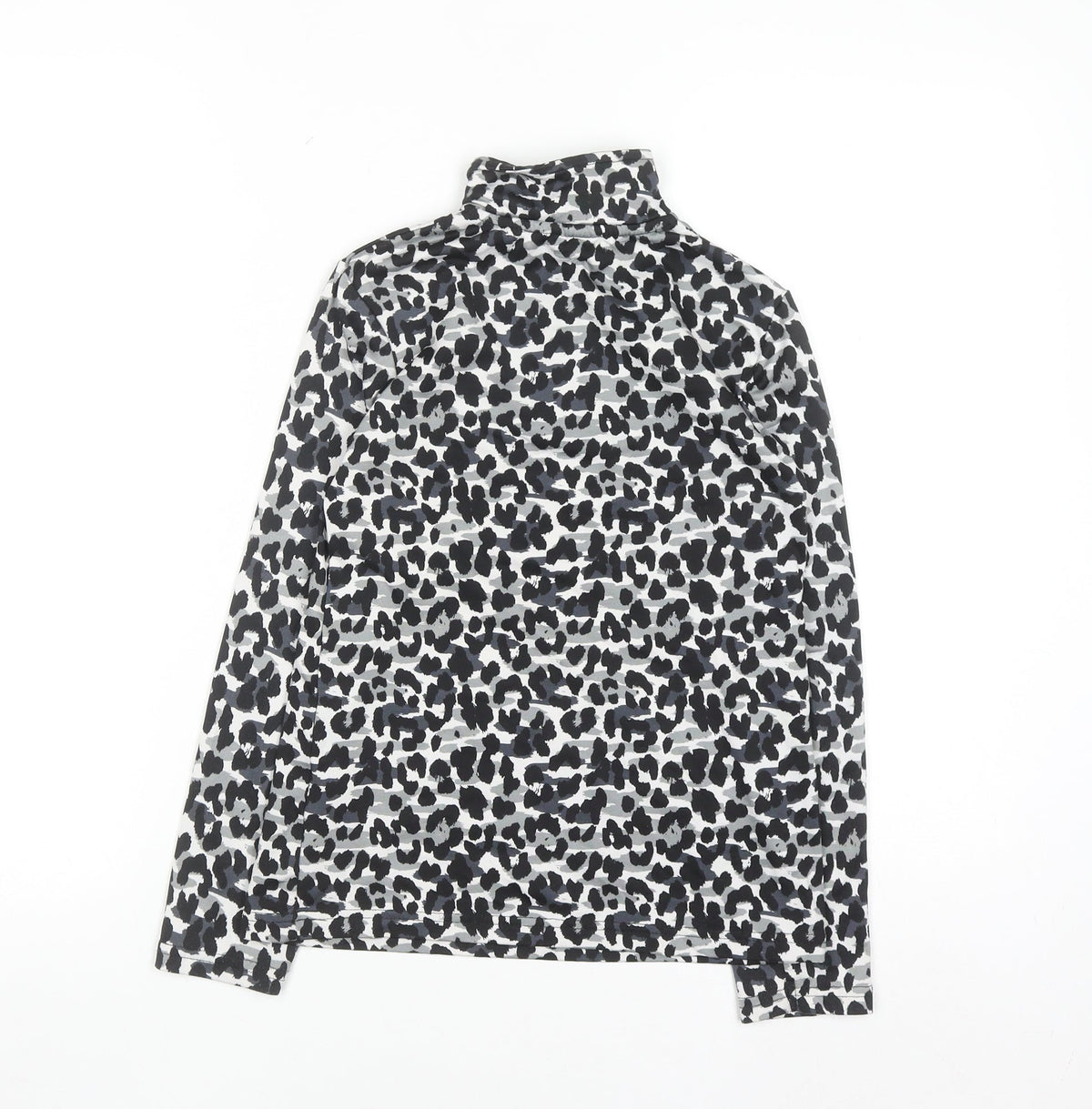 Crivit Girls Grey Animal Print 1/4 Zip Active Sweatshirt 10 Years