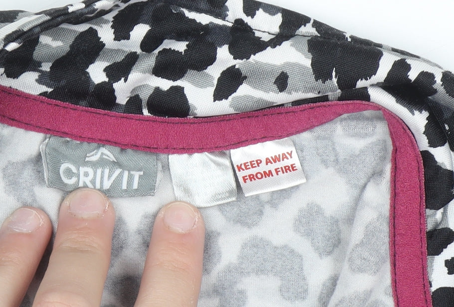 Crivit Girls Grey Animal Print 1/4 Zip Active Sweatshirt 10 Years
