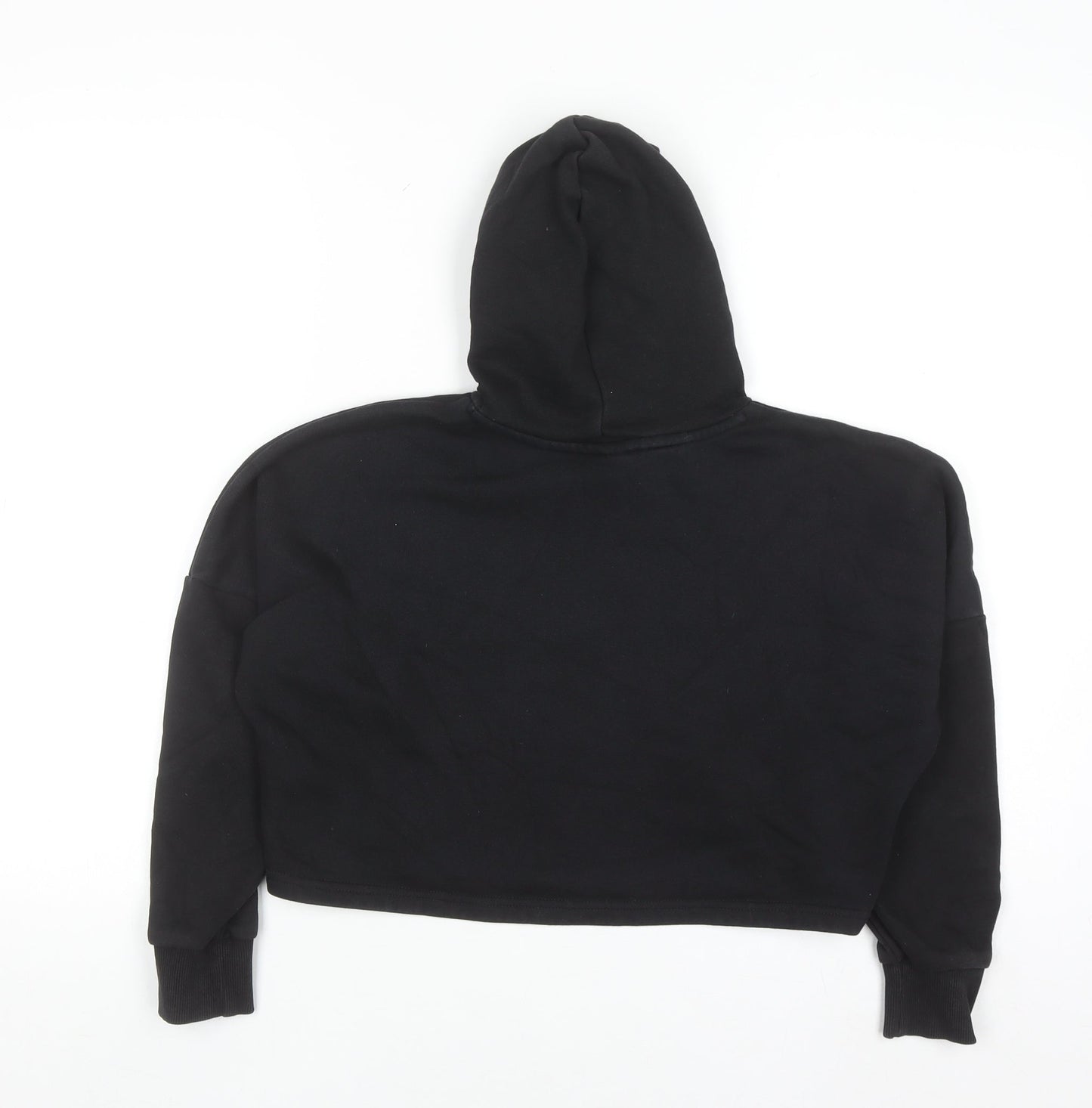 Puma Girls Black Hooded Pullover Sweatshirt 9-10 Years Logo Crop Style