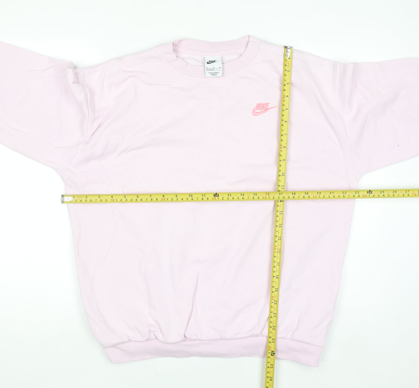 Nike Women's Pink Logo Crew Neck Pullover Sweatshirt XL