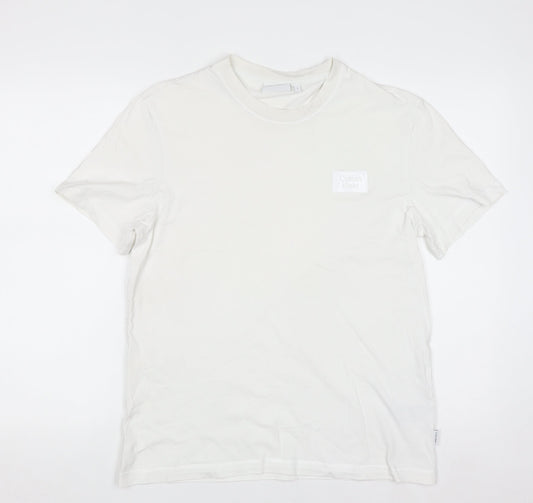 Calvin Klein Men's White Cotton Crew Neck T-Shirt Size L