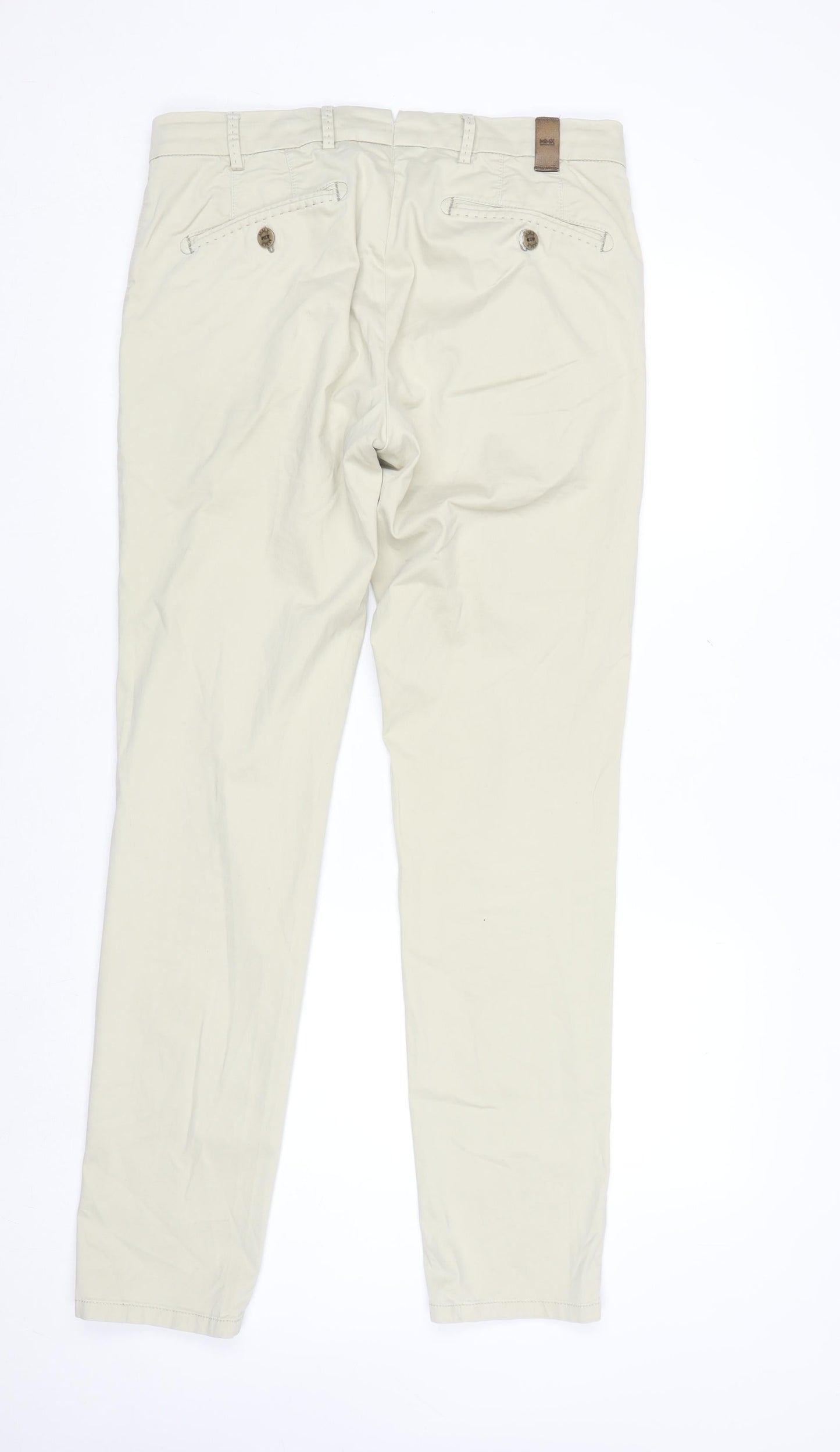 MMX Mens Beige Chino Trousers Size 32x34 Regular Fit Cotton