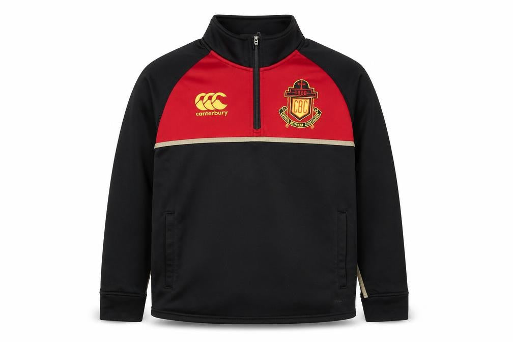 Canterbury Boys Black 12 Years 1/4 Zip Fleece Rugby Sweatshirt
