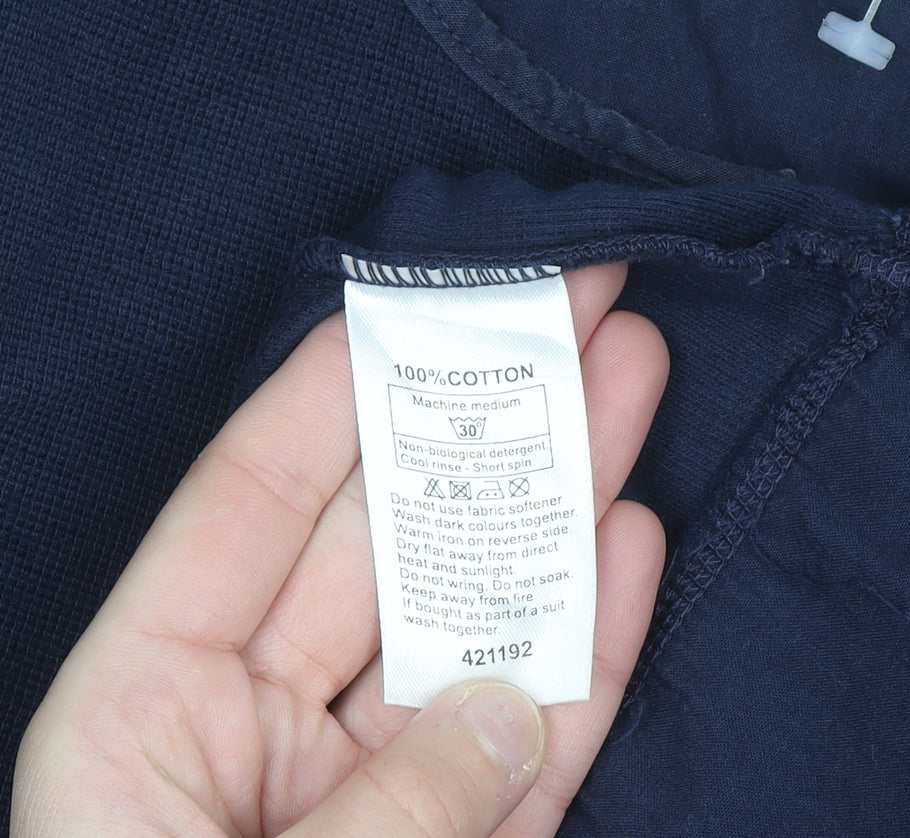 Monsoon Women’s Navy Blue Cotton Henley Jumper Size S