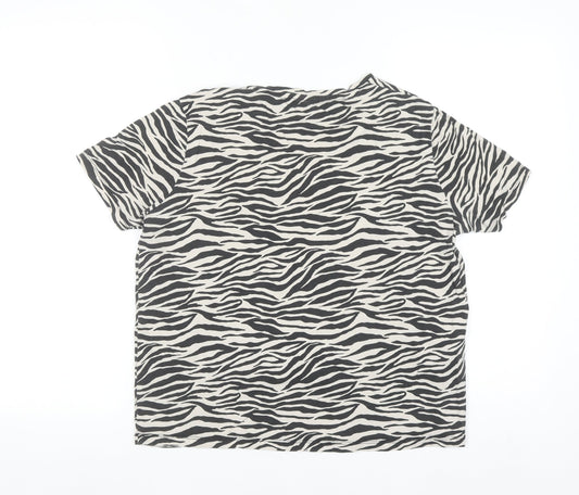 Marks & Spencer Men's Black White Zebra Print Cotton T-Shirt M