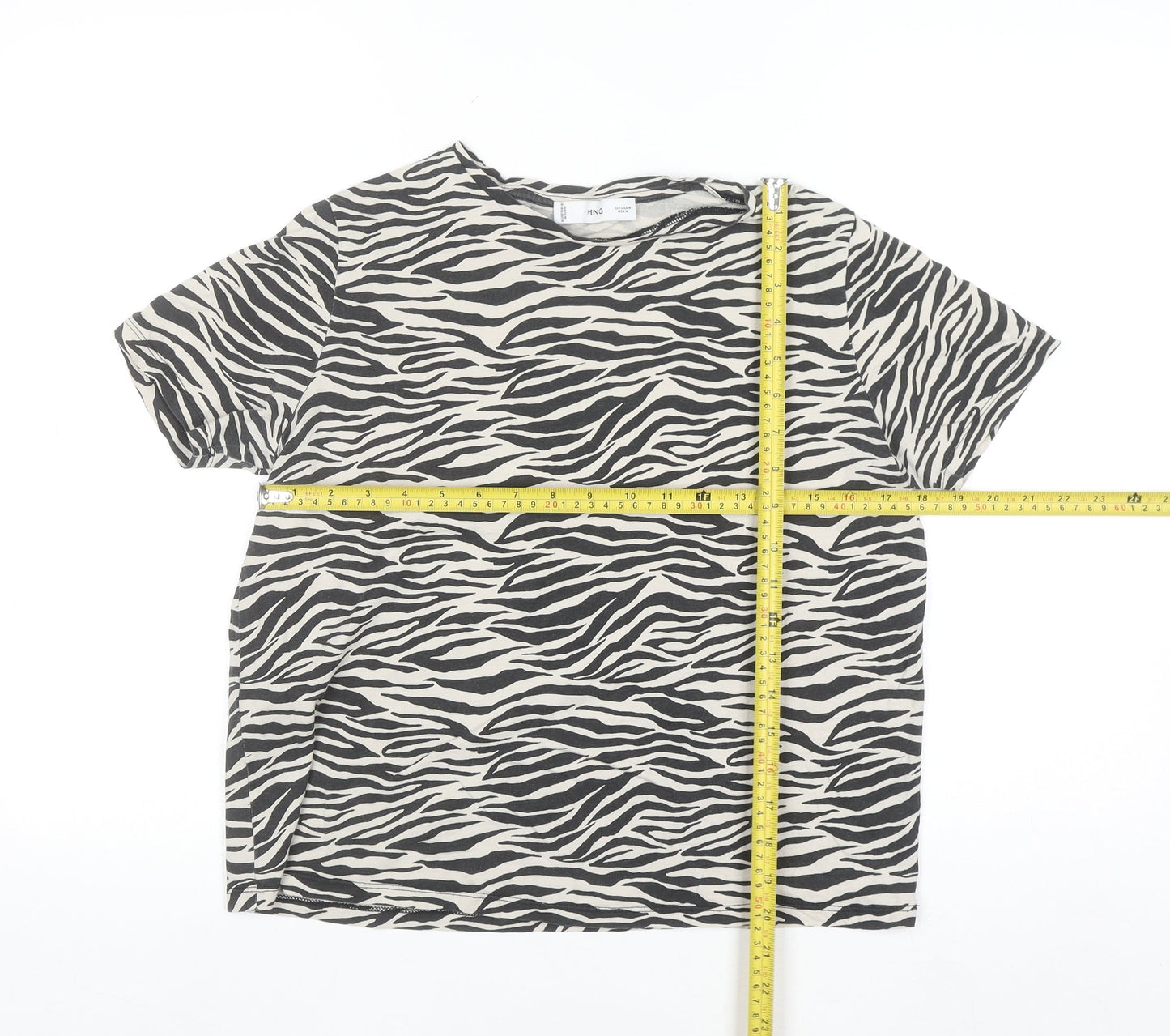 Marks & Spencer Men's Black White Zebra Print Cotton T-Shirt M