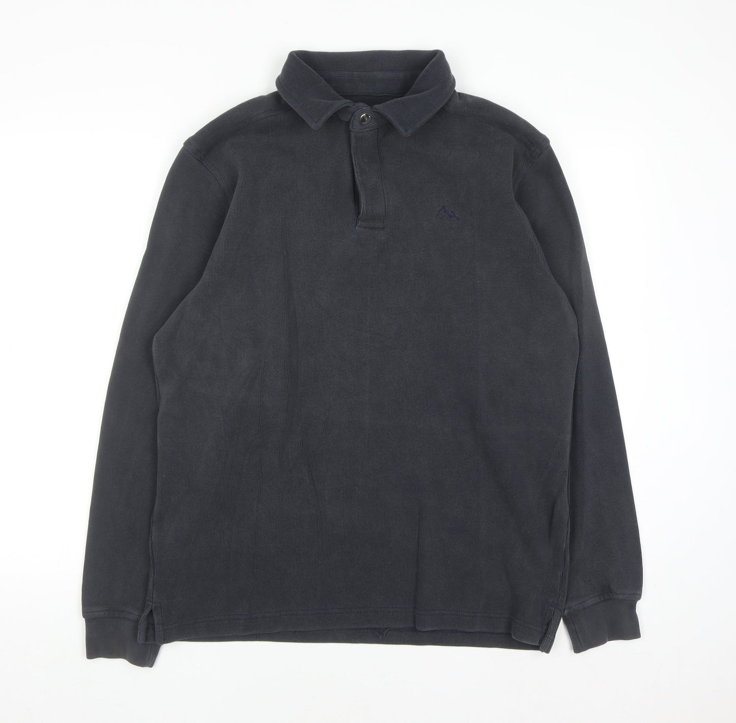 Lakeland Men's Blue Collared Henley Sweatshirt M Cotton Classic