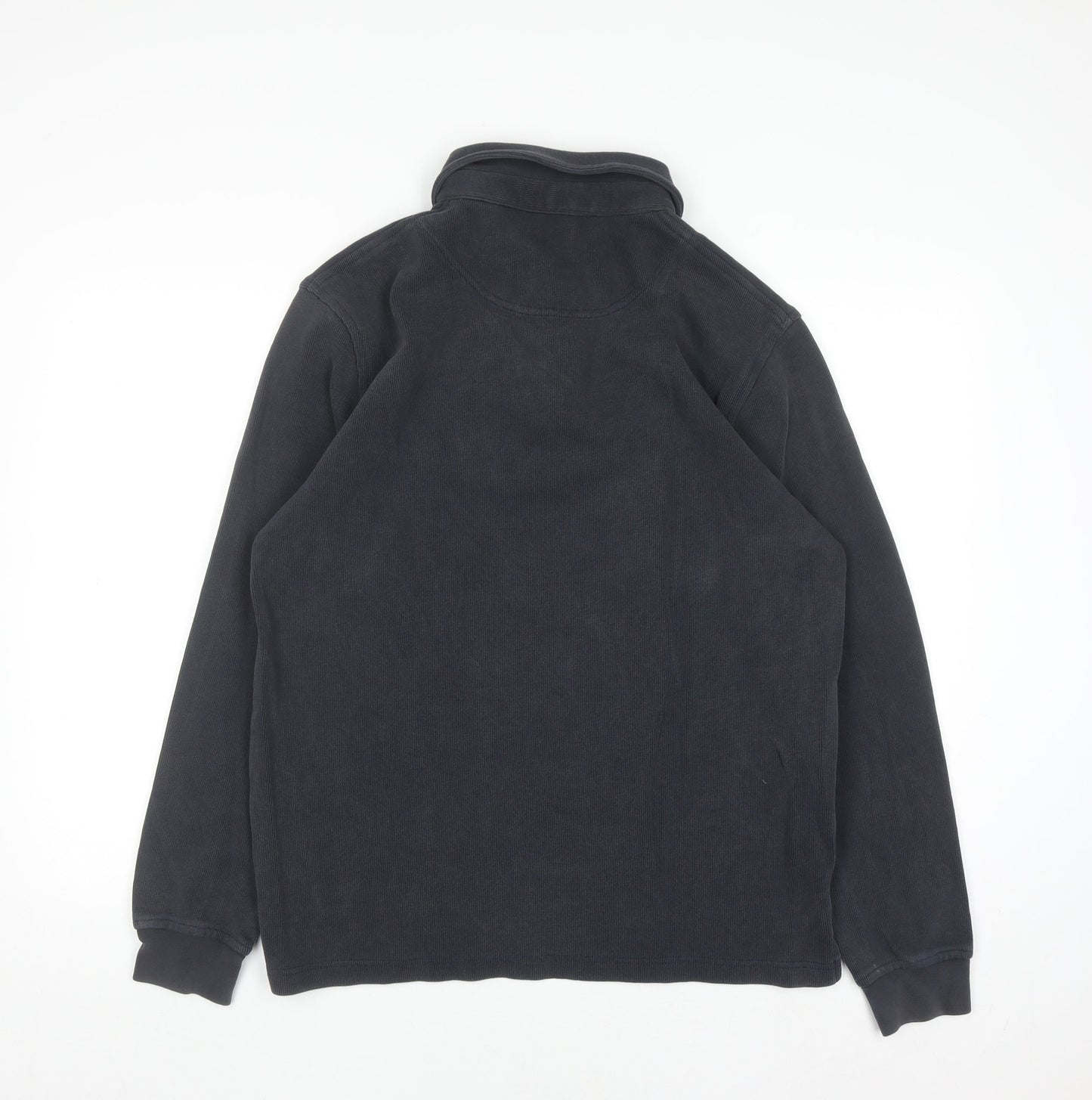 Lakeland Men's Blue Collared Henley Sweatshirt M Cotton Classic