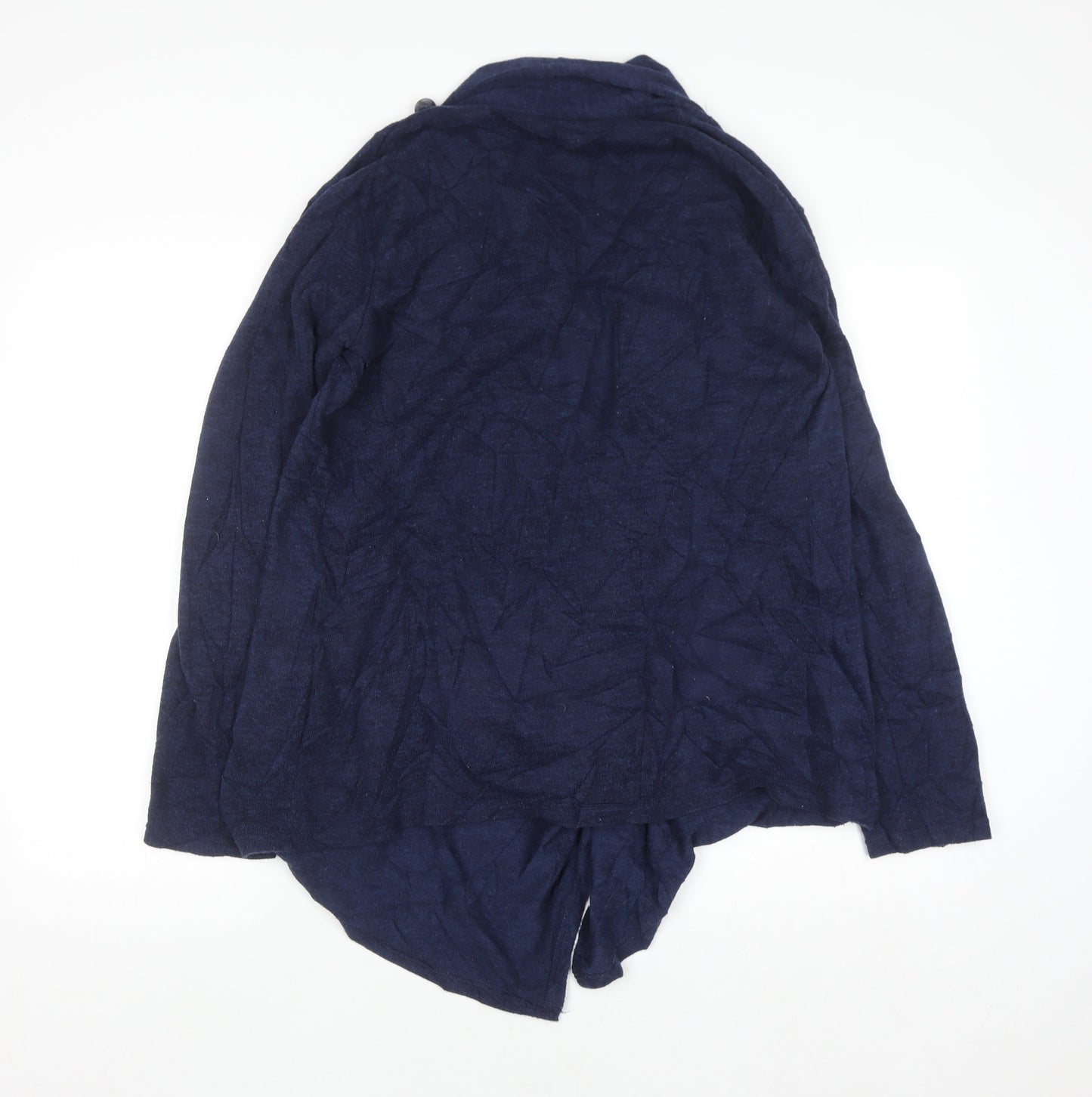 JoJo Maman Bébé Women's Blue Open Knit Long Sleeve Cardigan M