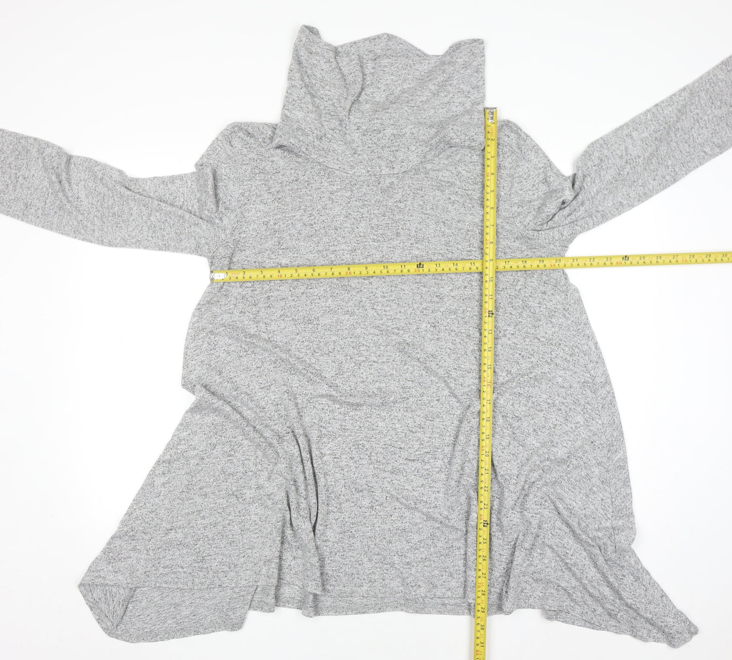 Voulez Vous Womens Grey Roll Neck Long Sleeve Pullover Jumper XL