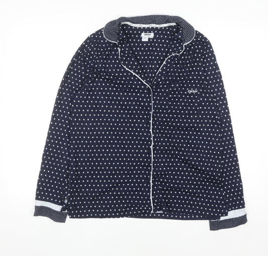 DKNY Women's Blue Star Print Long Sleeve Pyjama Top Size M
