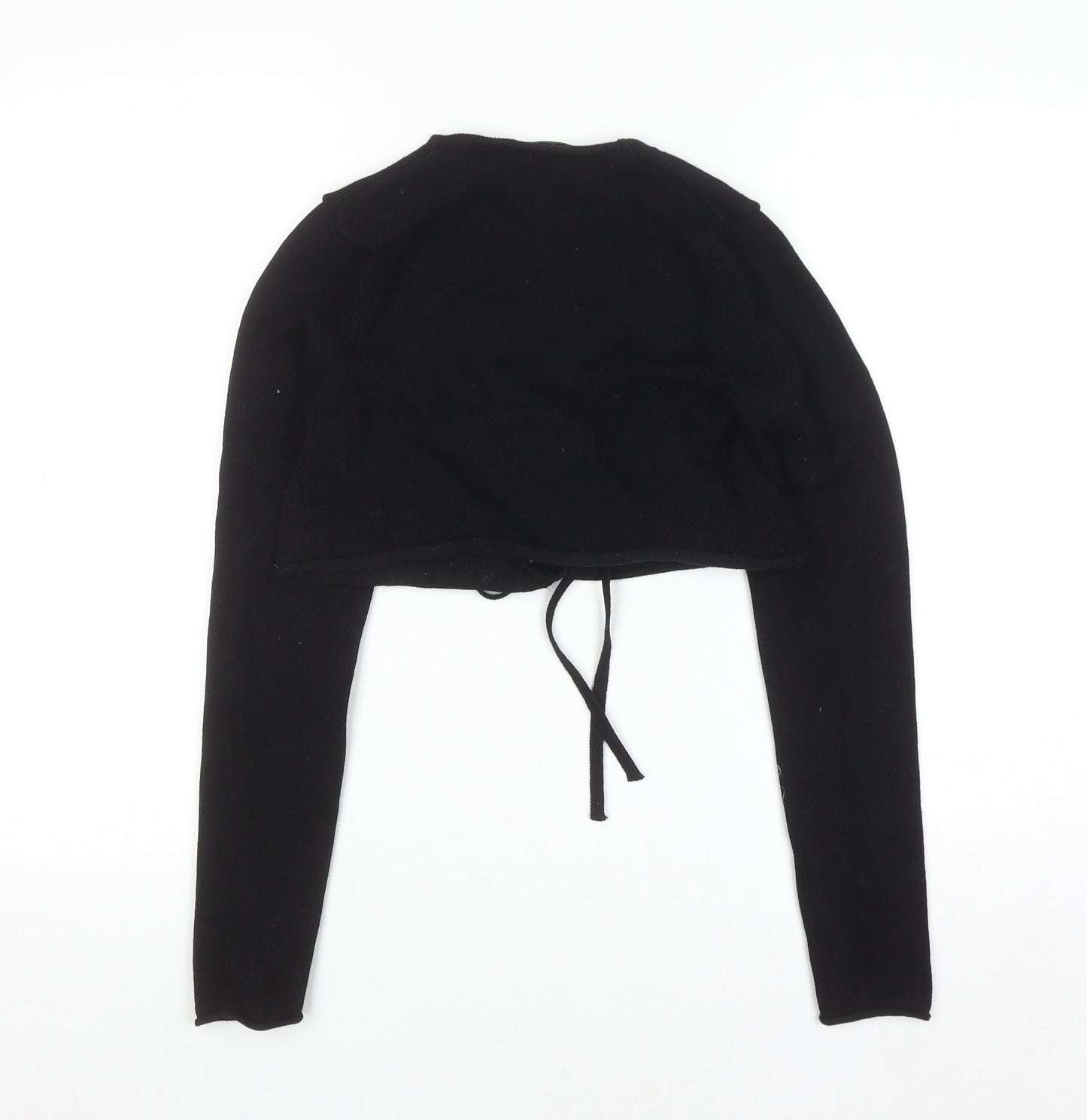 Zara Womens Black Shrug Cardigan Small Long Sleeve Knit Wrap