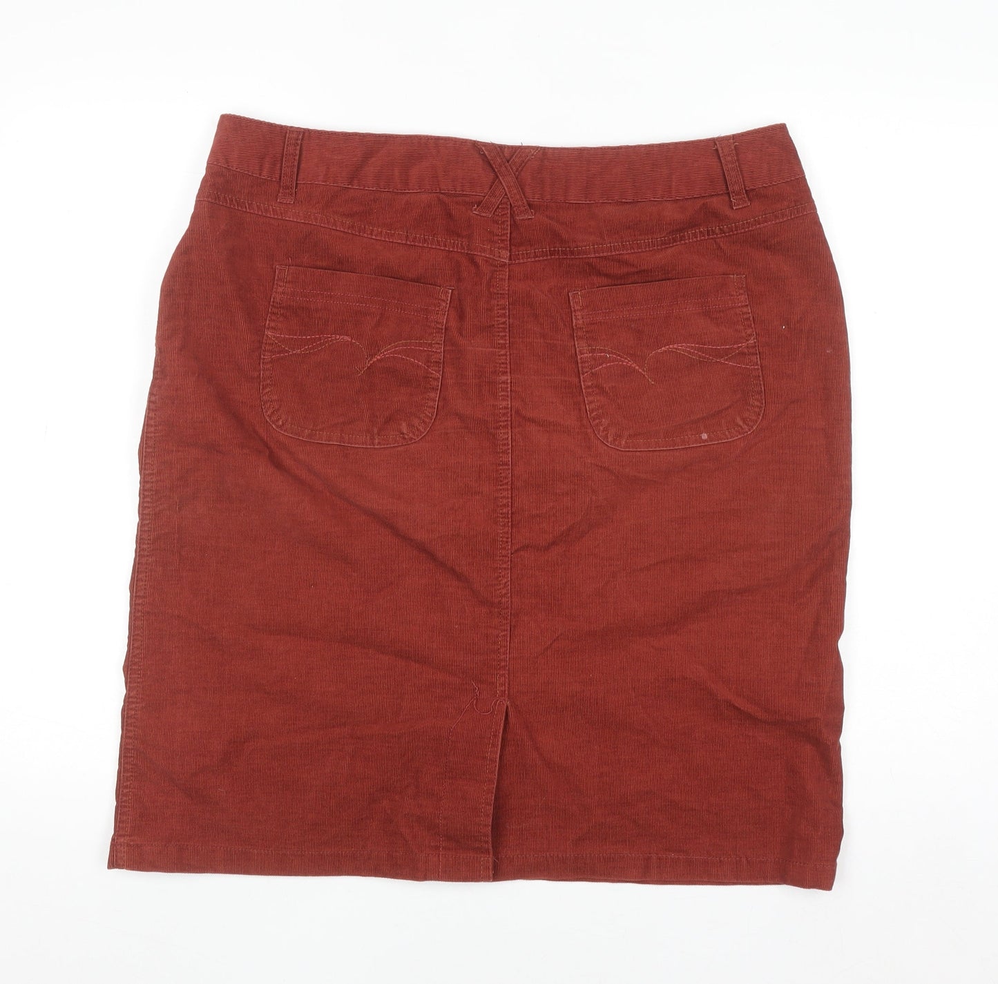 TU Women’s Brown Corduroy Button Front Knee Length Skirt Size 16