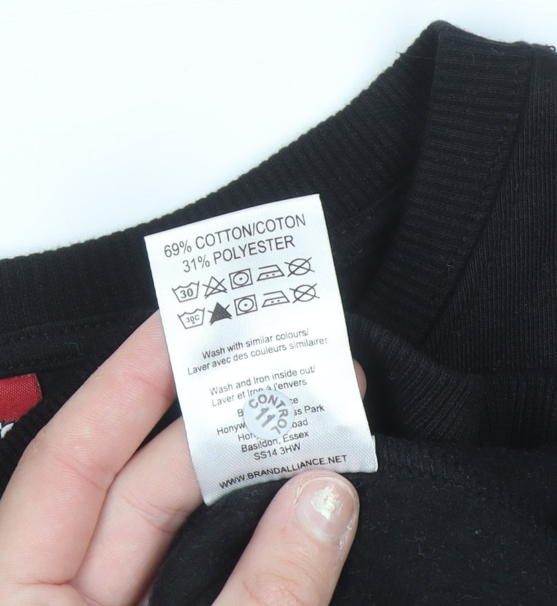 Peanuts Men’s Black Snoopy Graphic Pullover Sweatshirt L