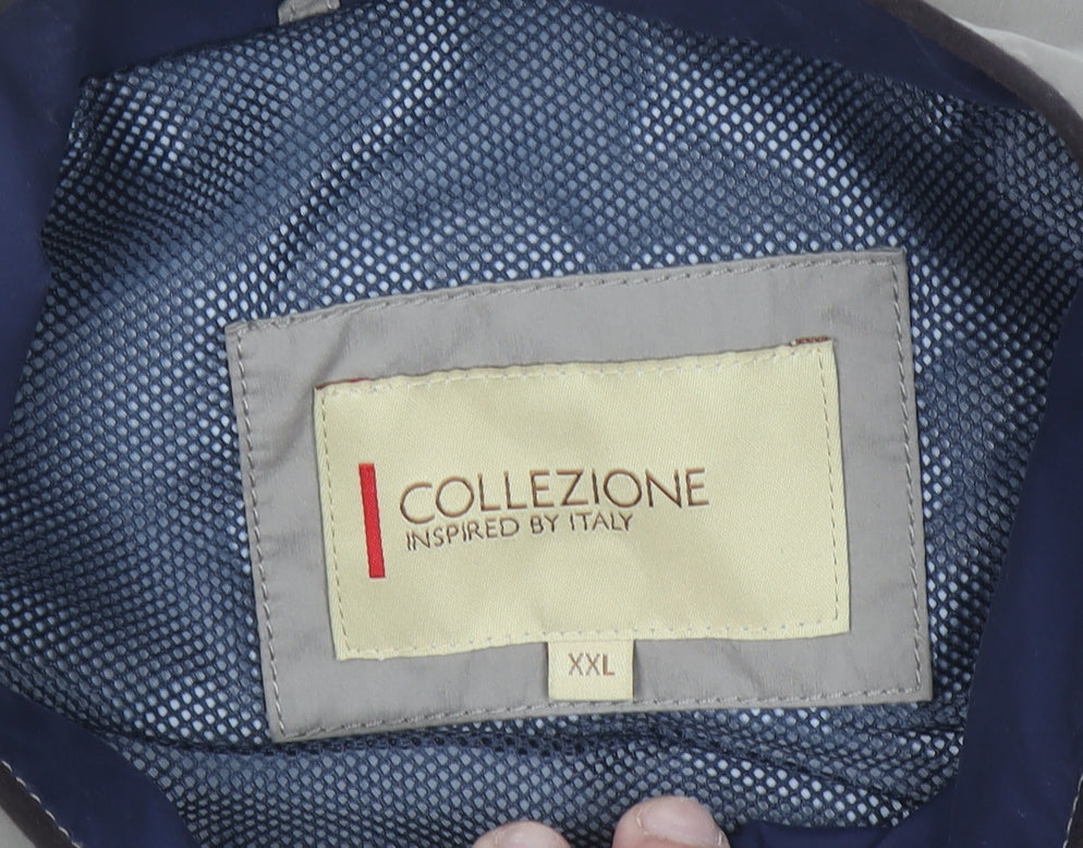 Collezione Men’s Beige 2XL Windbreaker Jacket Lightweight Zip Style