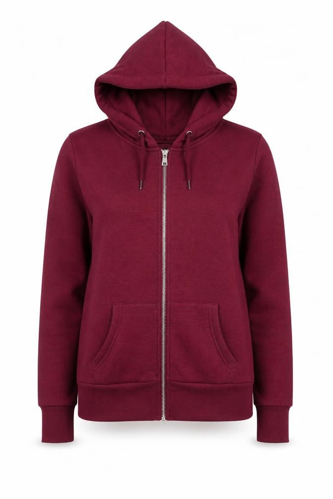 Atmosphere Women Burgundy Full Zip Hoodie Size 8 Cotton Blend