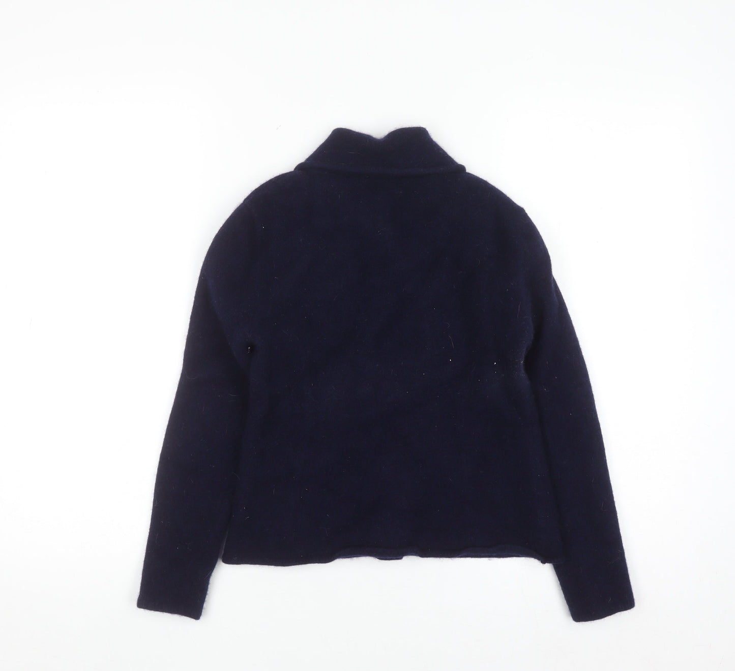 Zara Women's Blue Wool Pea Coat Jacket Size 12 Double-Breasted