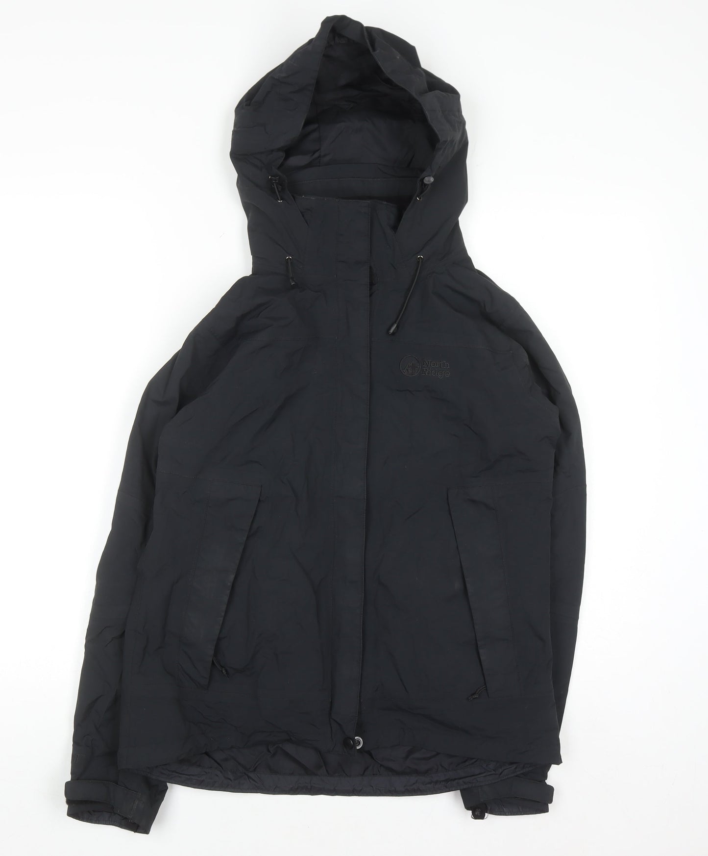 North Ridge Women's Black Hooded Parka Jacket Size 10 Waterproof