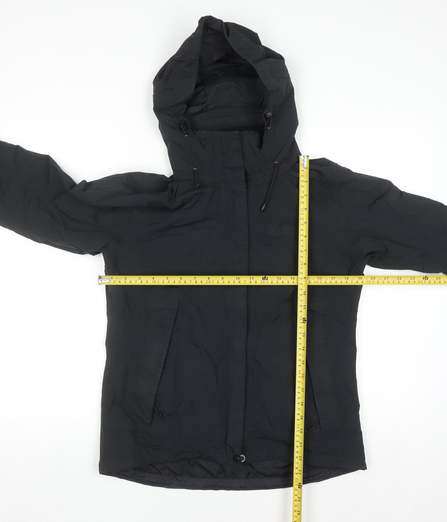 North Ridge Women's Black Hooded Parka Jacket Size 10 Waterproof