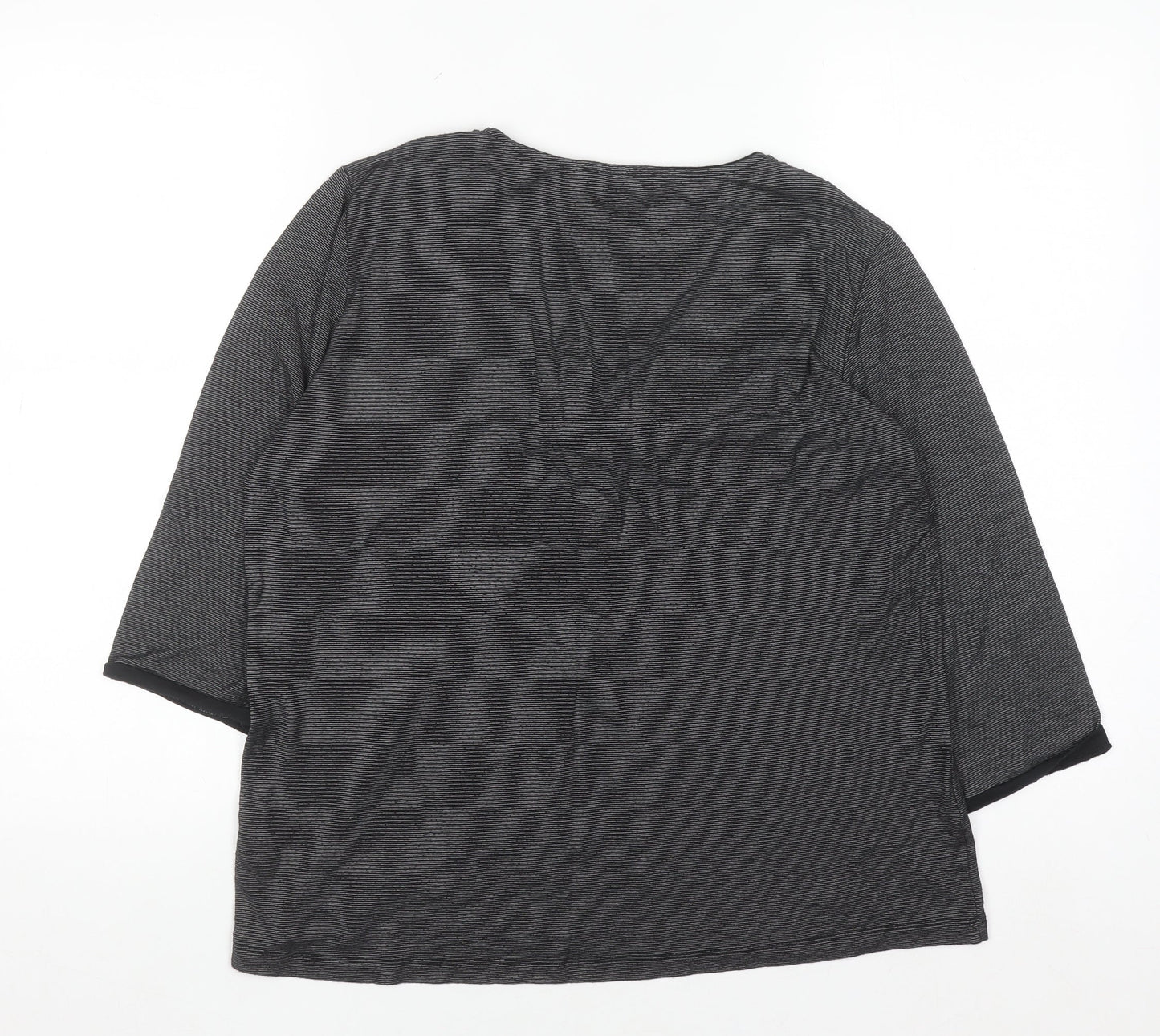 Mystify Women's Grey 3/4 Sleeve V-Neck Tunic Blouse Size L