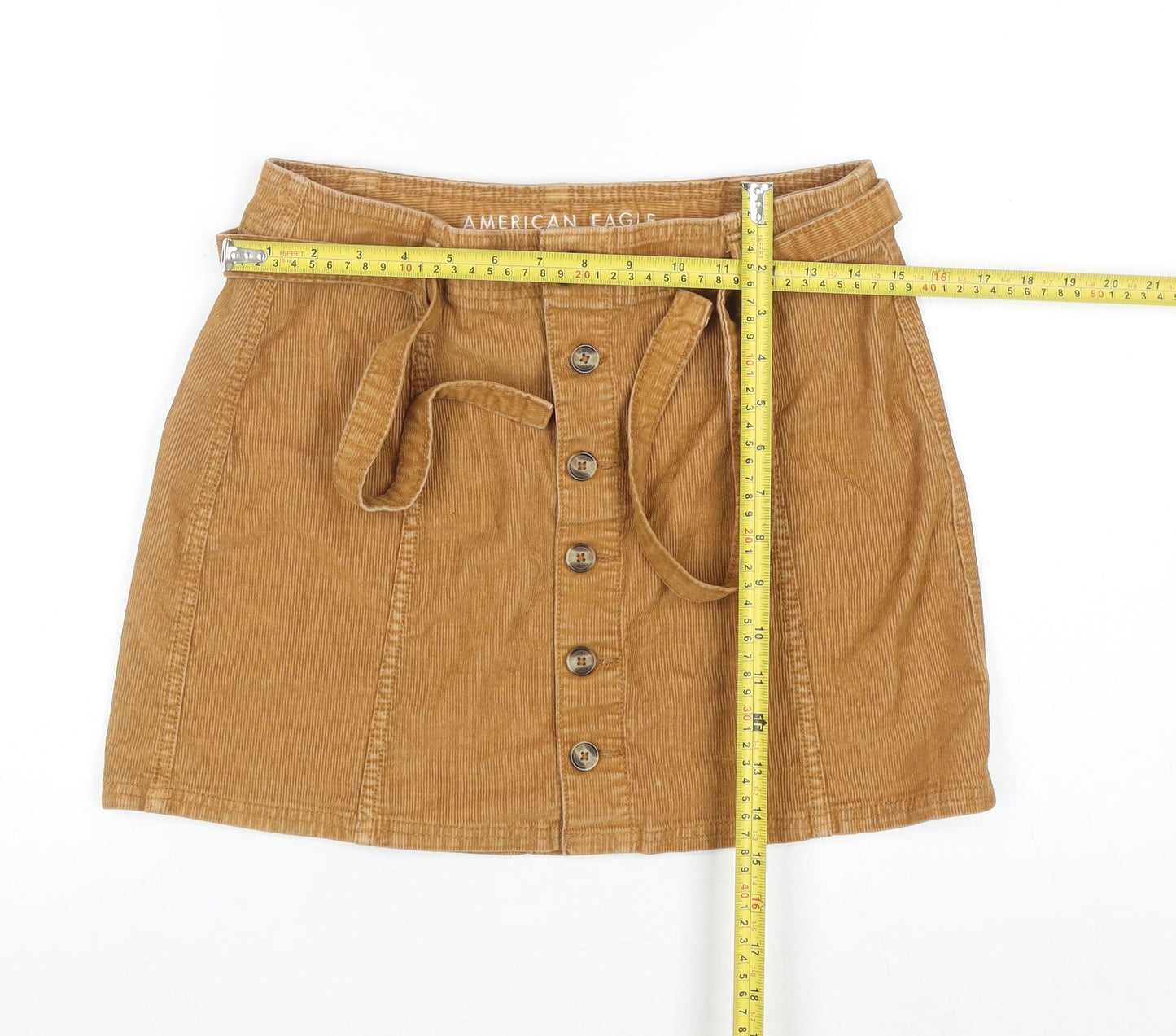American Eagle Women's Brown Corduroy A-Line Short Skirt Size 10