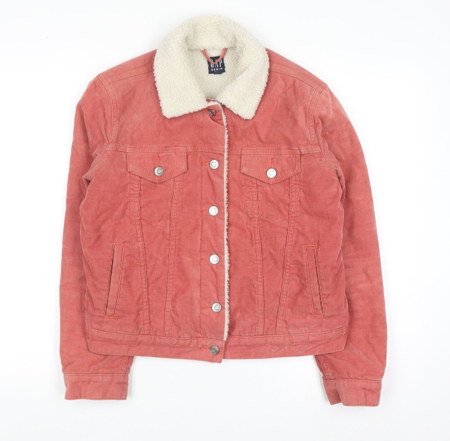 GAP Women’s Pink Corduroy Sherpa Lined Jacket XS Petite