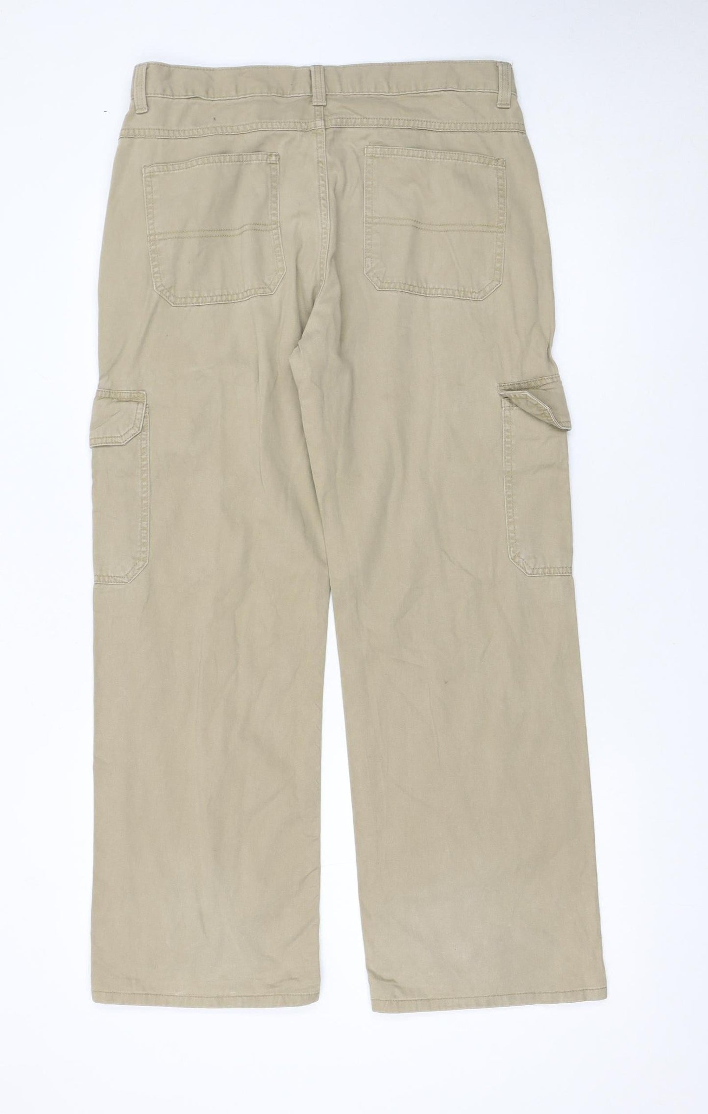 Wrangler Boys Beige Cargo Trousers 16 Husky 100% Cotton Twill Pants