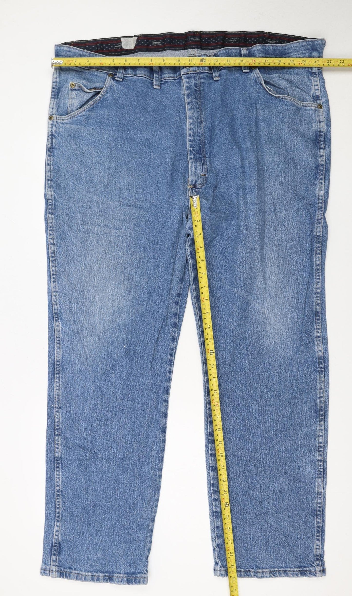 Wrangler Men's Blue Denim Straight Leg Jeans 44x30 Big & Tall