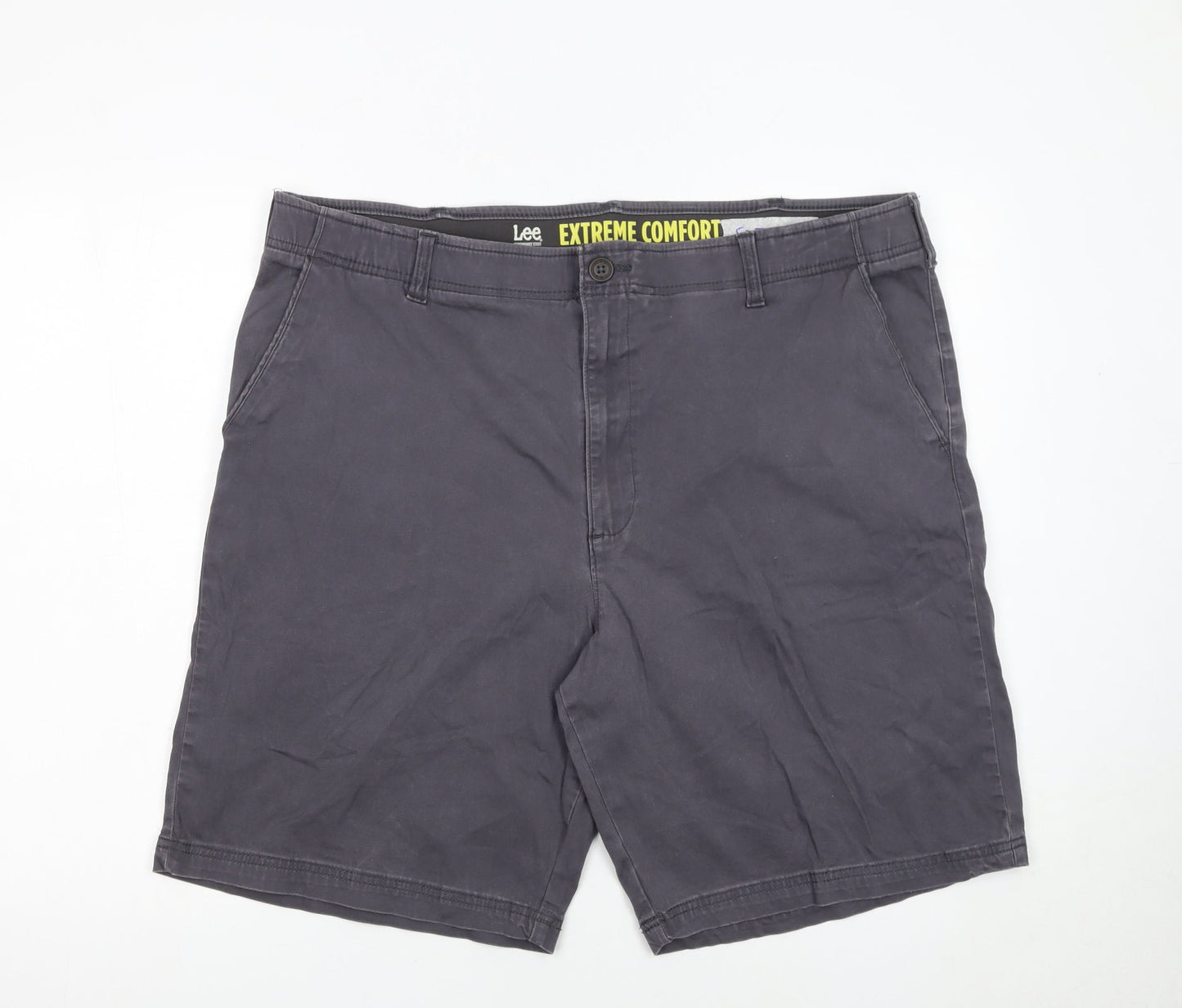 Lee Men’s Grey Chino Shorts Size 42 Regular Fit Stretch Cotton