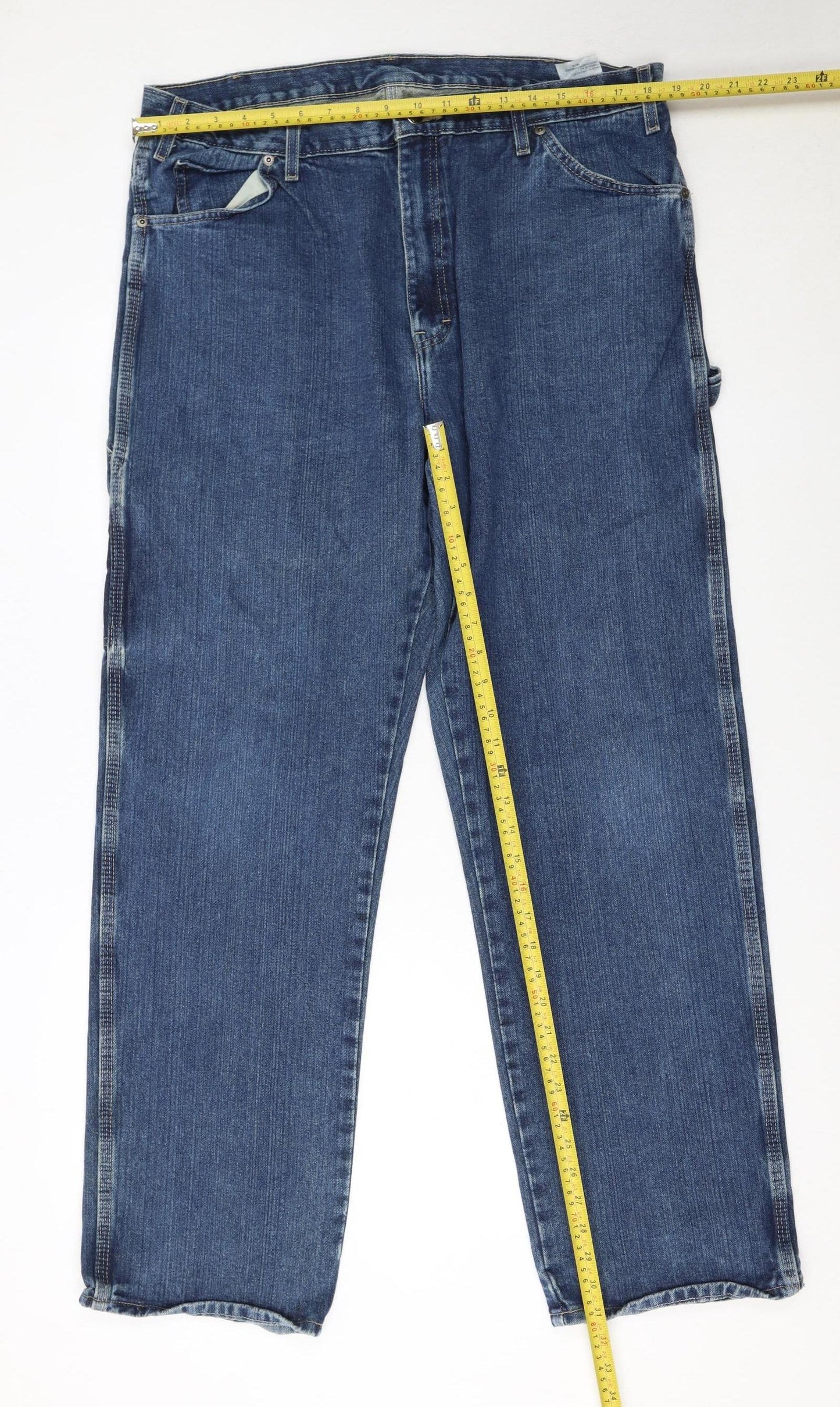 Dickies Men's Blue 38x32 Straight Leg Denim Jeans