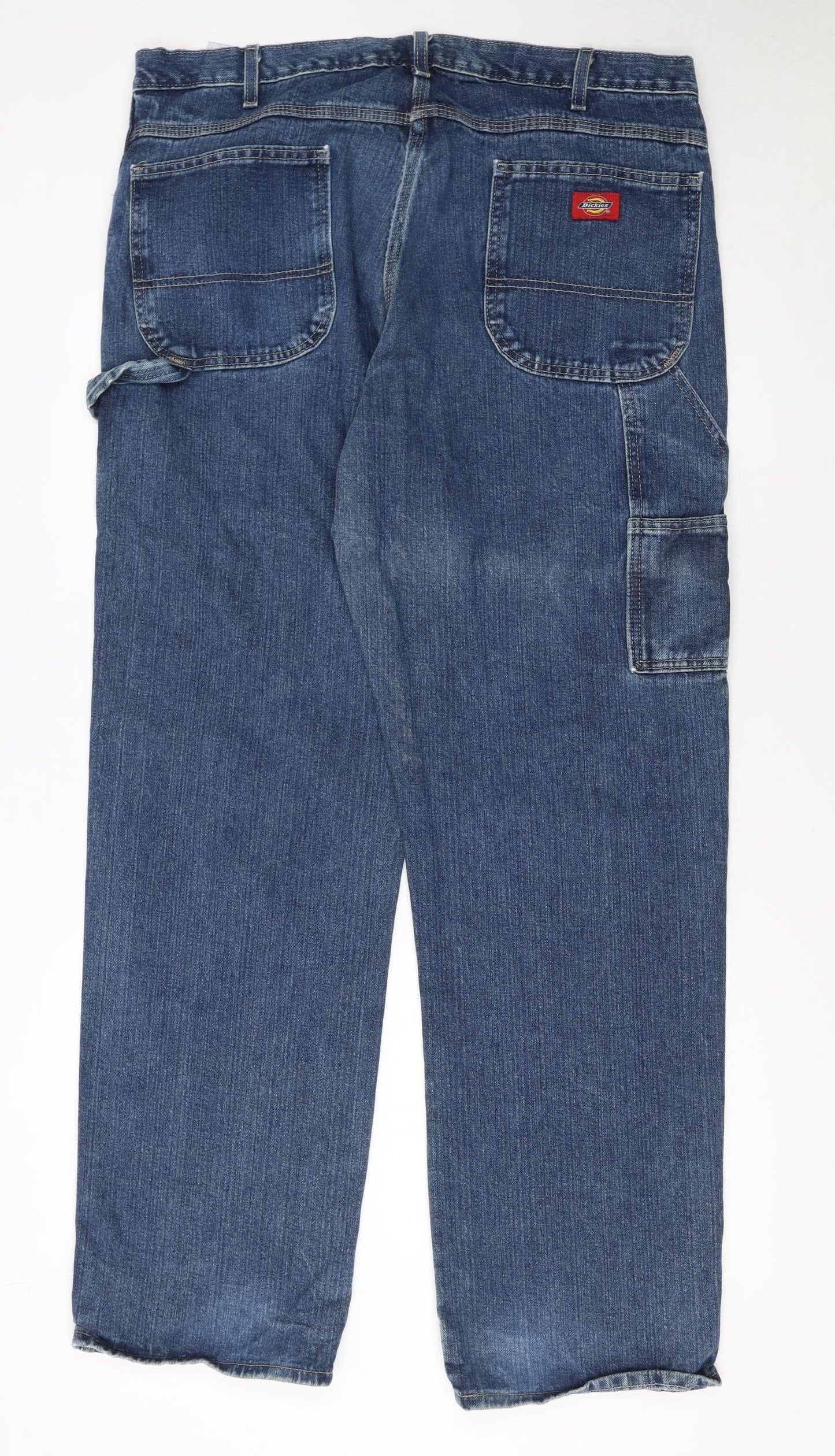 Dickies Men's Blue 38x32 Straight Leg Denim Jeans