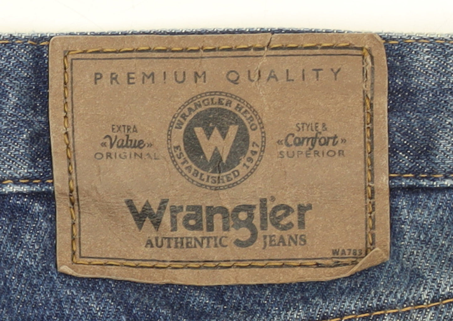 Wrangler Men’s Blue 44x30 Regular Fit Straight Denim Jeans